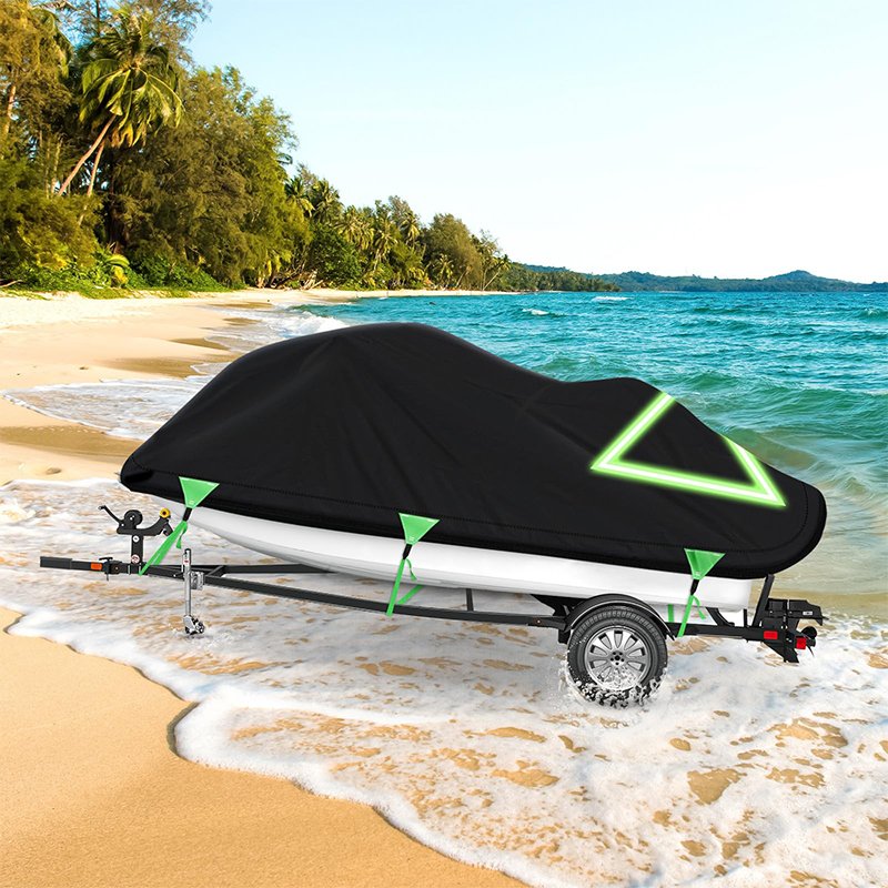 Heavy Duty 210D UV Resistant Replacement Cover Trailerable Jet Ski Cover,Waterproof Upgraded Trailerable Jetski Cover