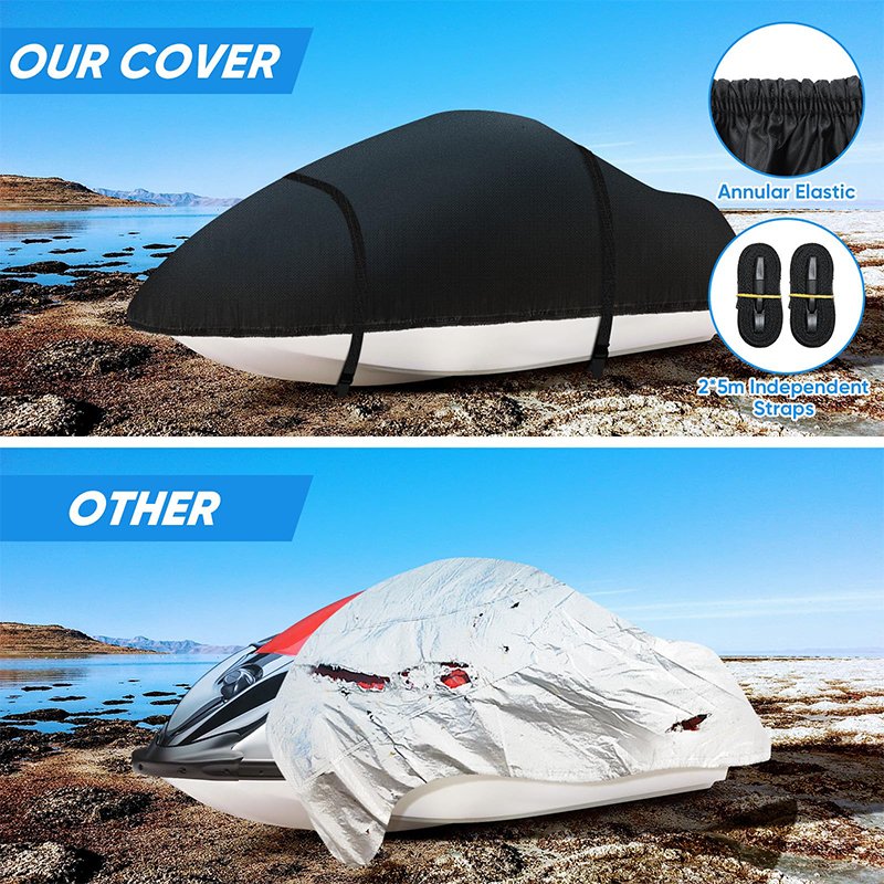 Heavy Duty 210D UV Resistant Replacement Cover Trailerable Jet Ski Cover,Waterproof Upgraded Trailerable Jetski Cover