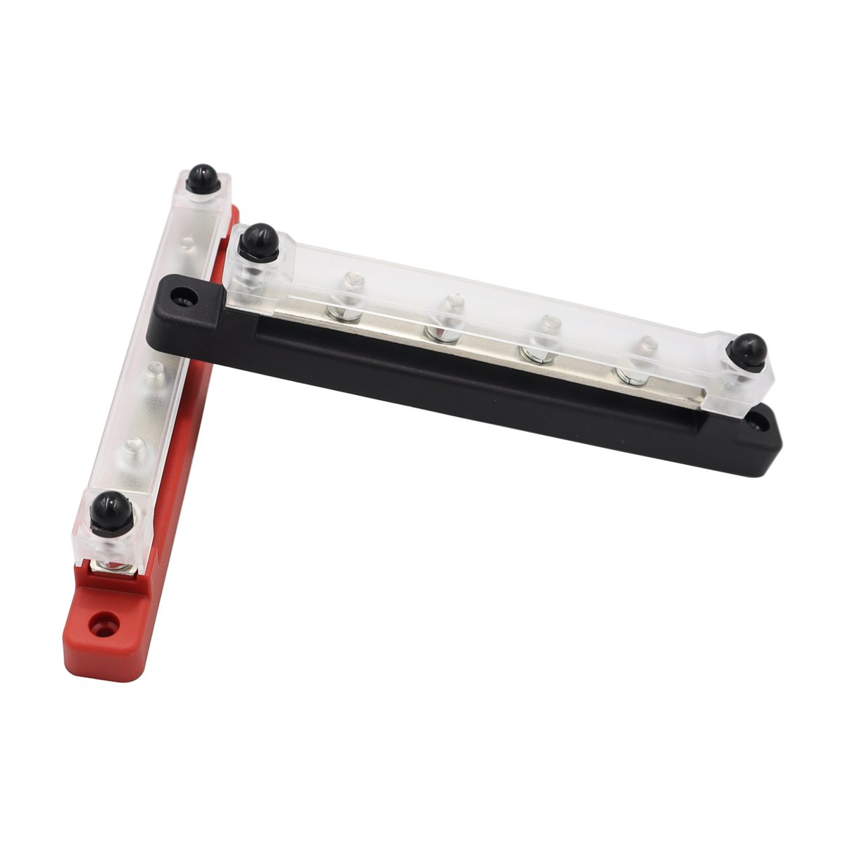 Busbar 4 Terminal Bus Bar & Cover Ground Distribution Block - Car Boat Marine Power Distribution Terminal Block
