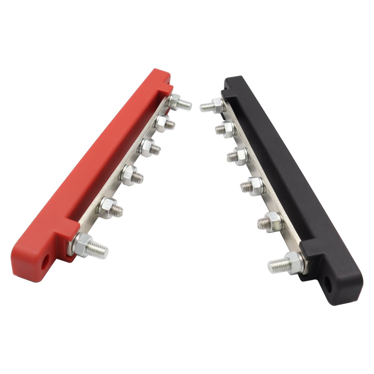Busbar 4 Terminal Bus Bar & Cover Ground Distribution Block - Car Boat Marine Power Distribution Terminal Block