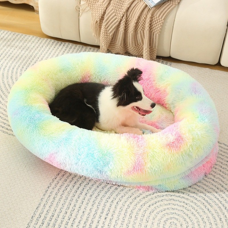 Anti-slip Bottom Long PV Fleece Waterproof Lining Removable Fluffy Cover Supportable 3D Sponge Boat Shaped Dog Bed