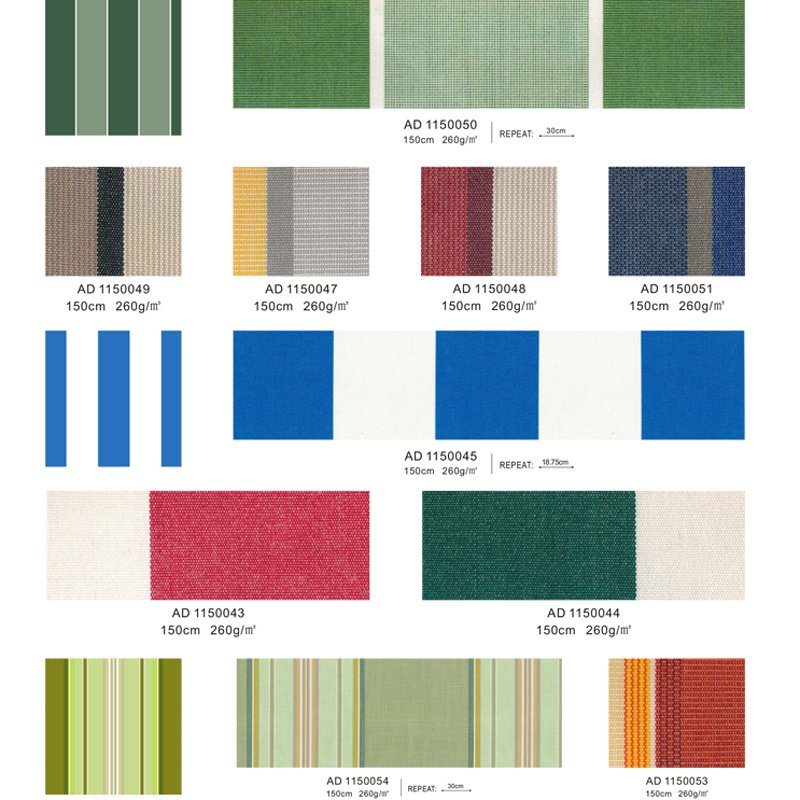 Customized Canvas Fabric Awning Fabric Beach Chair Fabric Stripe Canvas Waterproof PU Coating