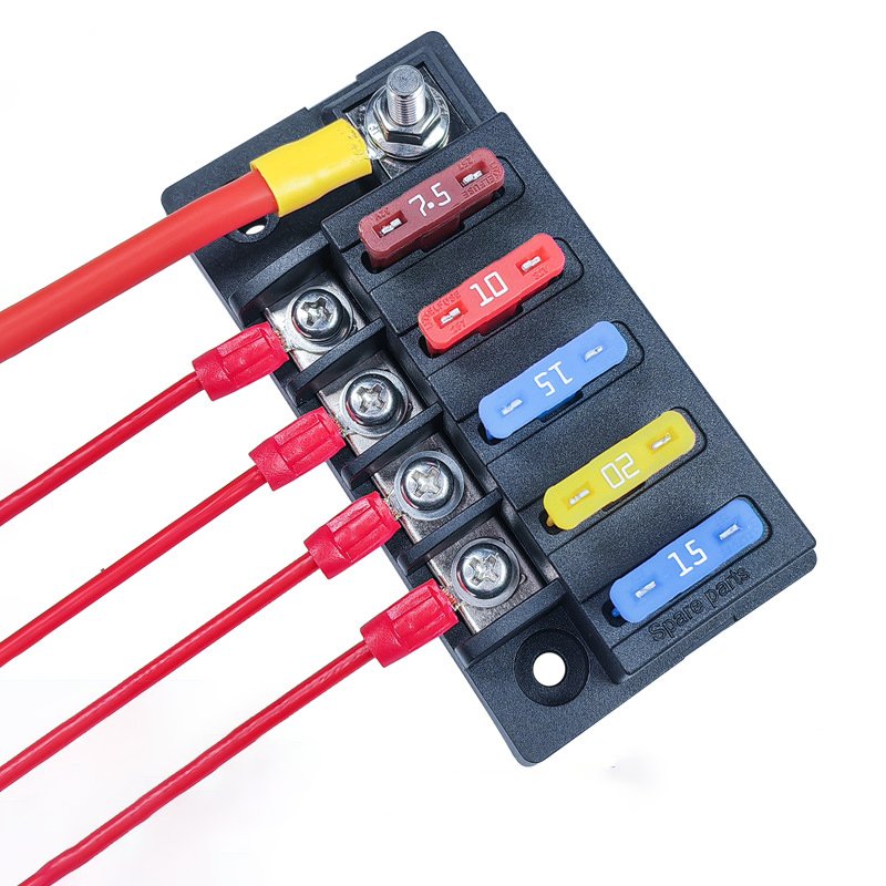32V 100A 4 Way Circuit Boat Auto ATC ATO Blade Fuse Box Block Holder With Cover
