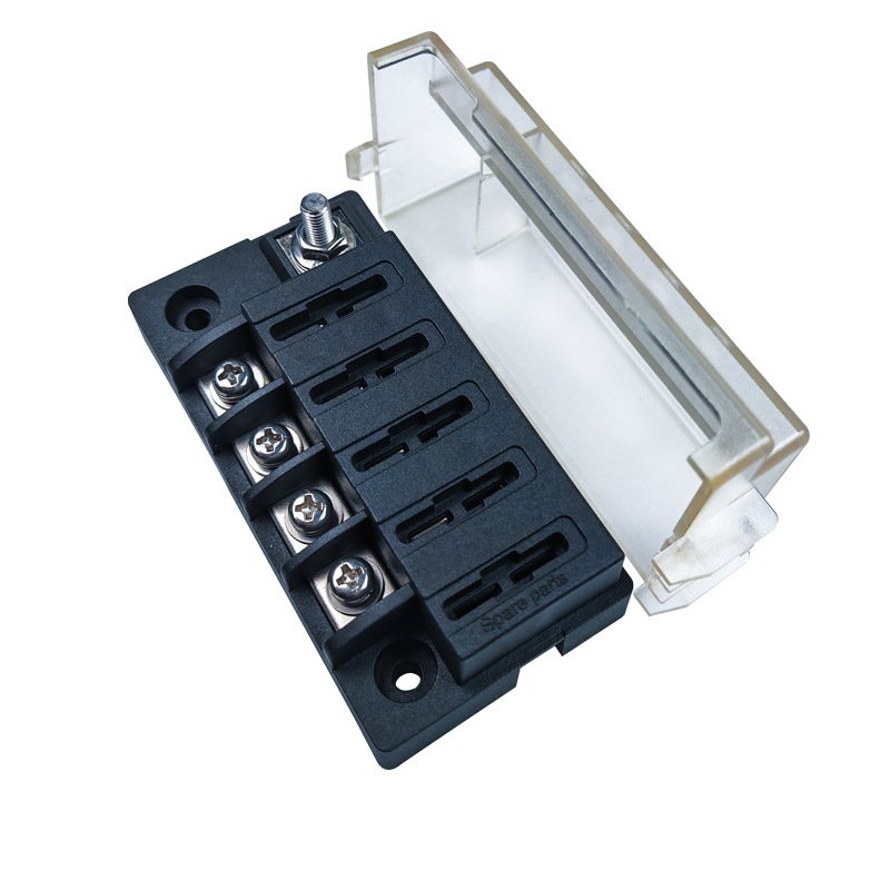 32V 100A 4 Way Circuit Boat Auto ATC ATO Blade Fuse Box Block Holder With Cover
