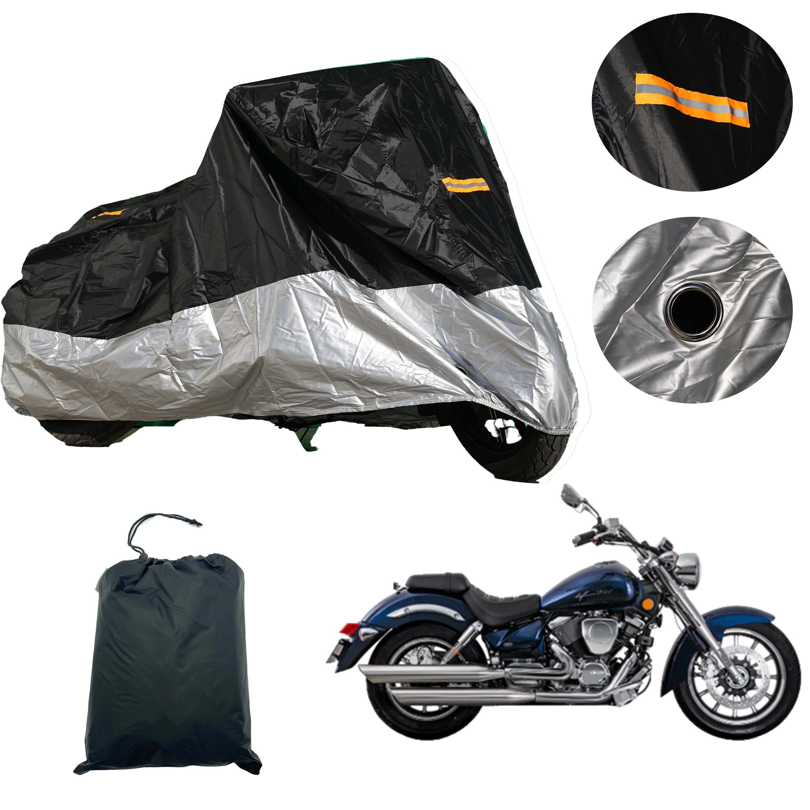 OEM Waterproof UV 210D Heavy Fabric Sun Rain Protection Motorcycle Cover With Motorbike Cape For Outdoor Use