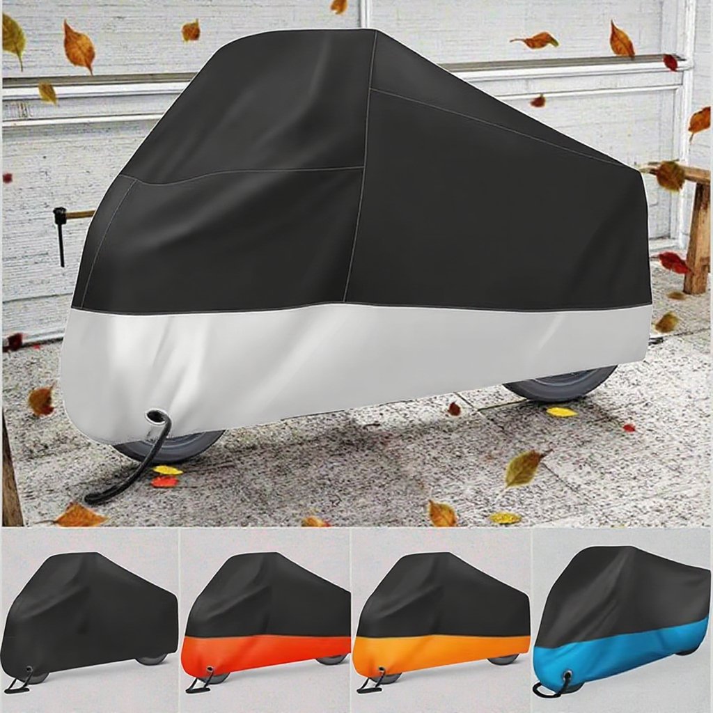 OEM Waterproof UV 210D Heavy Fabric Sun Rain Protection Motorcycle Cover With Motorbike Cape For Outdoor Use