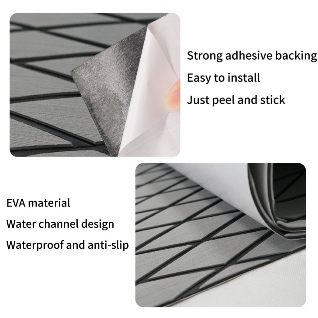 HEROES 240*120CM Sea Deck Anti UV Boat Flooring Self-Adhesive Synthetic Teak Brushed Outdoor Marine EVA Foam Deck Covering