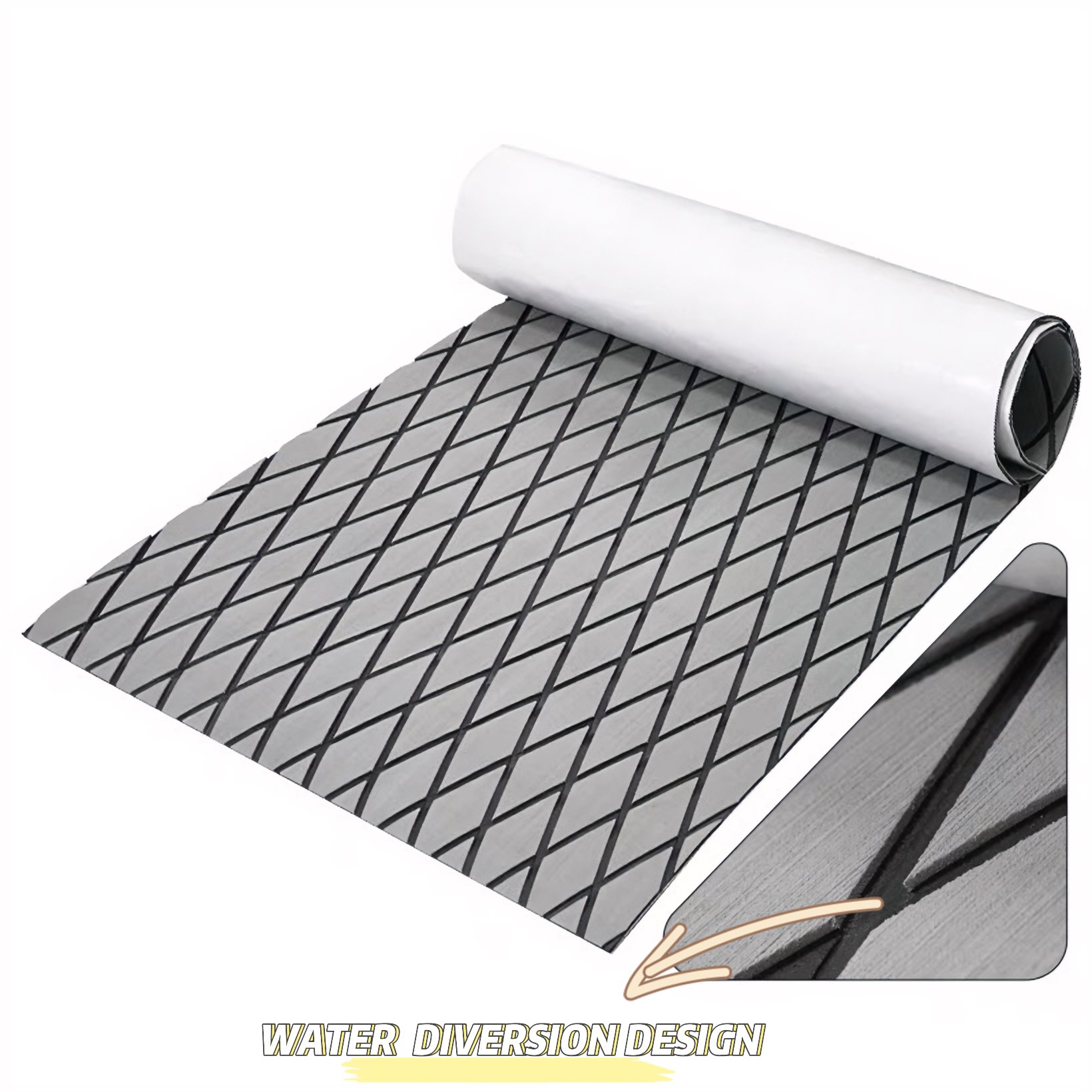 HEROES 240*120CM Sea Deck Anti UV Boat Flooring Self-Adhesive Synthetic Teak Brushed Outdoor Marine EVA Foam Deck Covering