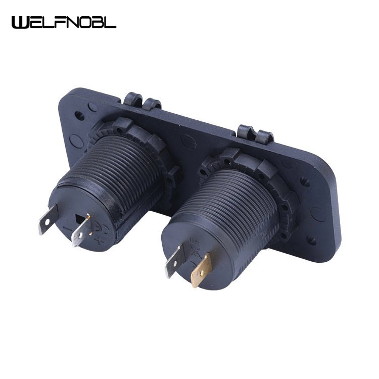 12V 24V Mini Car Power Socket With USB Marine Two Hole Rear Front Panel Power Socket 12v Cover 2 Ports USB