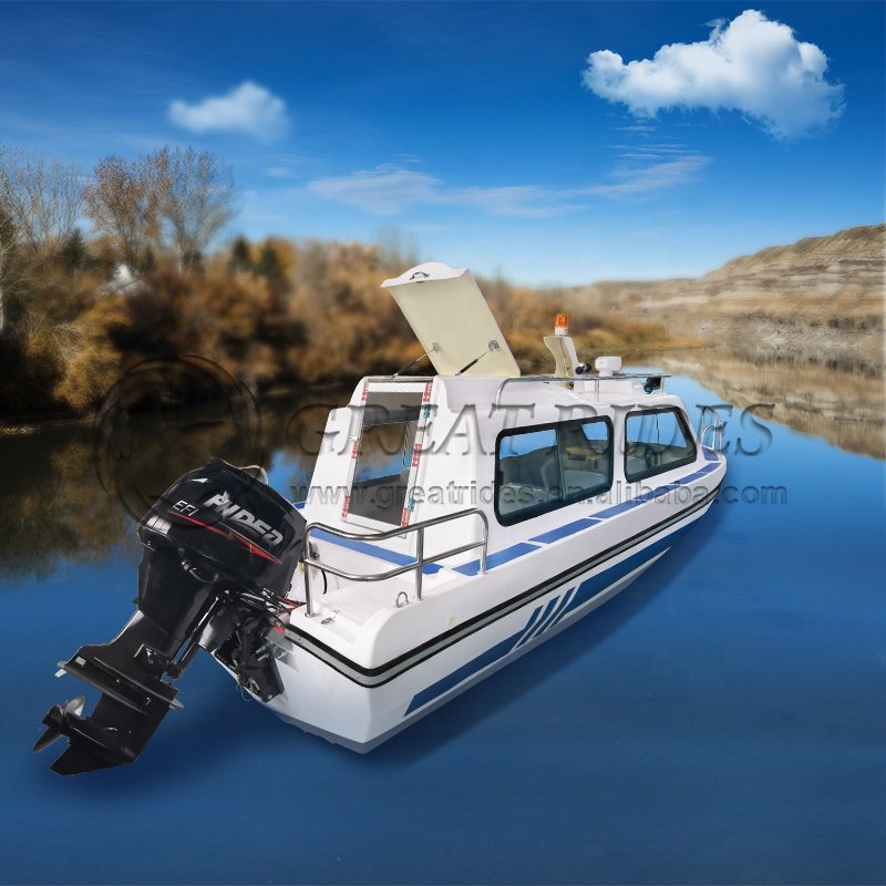 600 Full Covered Cabin Ocean Patrol Cruiser 19.6ft/6m Fiberglass High Speed Fishing Boat