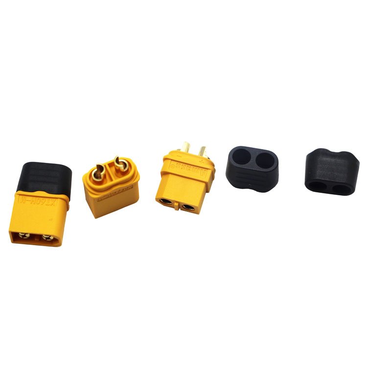 Amass XT60 Gold Plated Connector with Cap XT60 Male and Female Plug for RC Lipo Battery Cars Drones Airplane Car