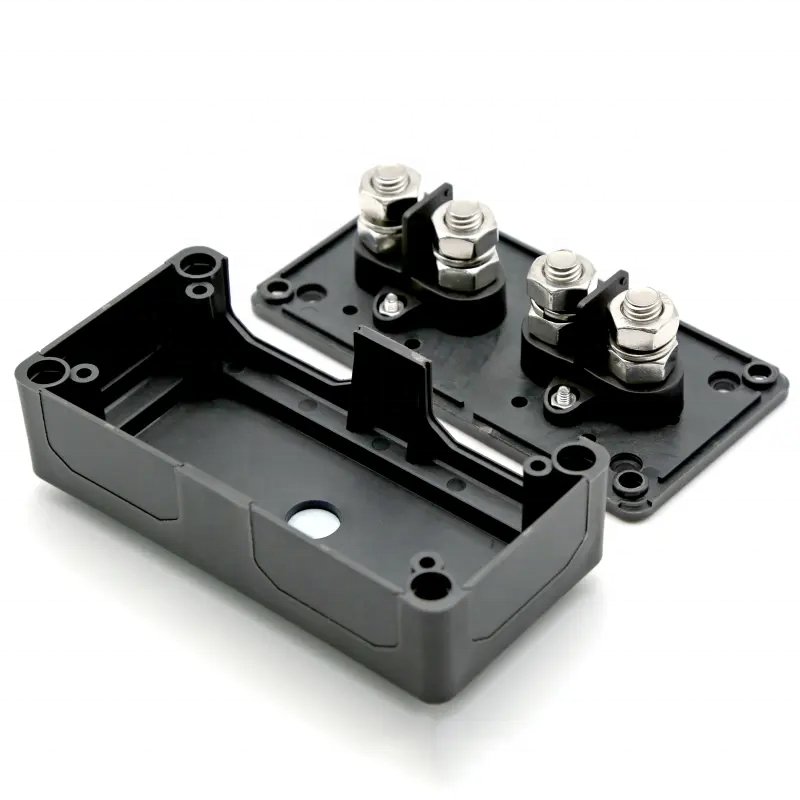200A 300A Heavy Duty Modules Bus Bar 4 Stud Power Distribution Block 12-48V DC 4xM10 3/8" 4xM8 Brass Terminal Studs for RV Ship
