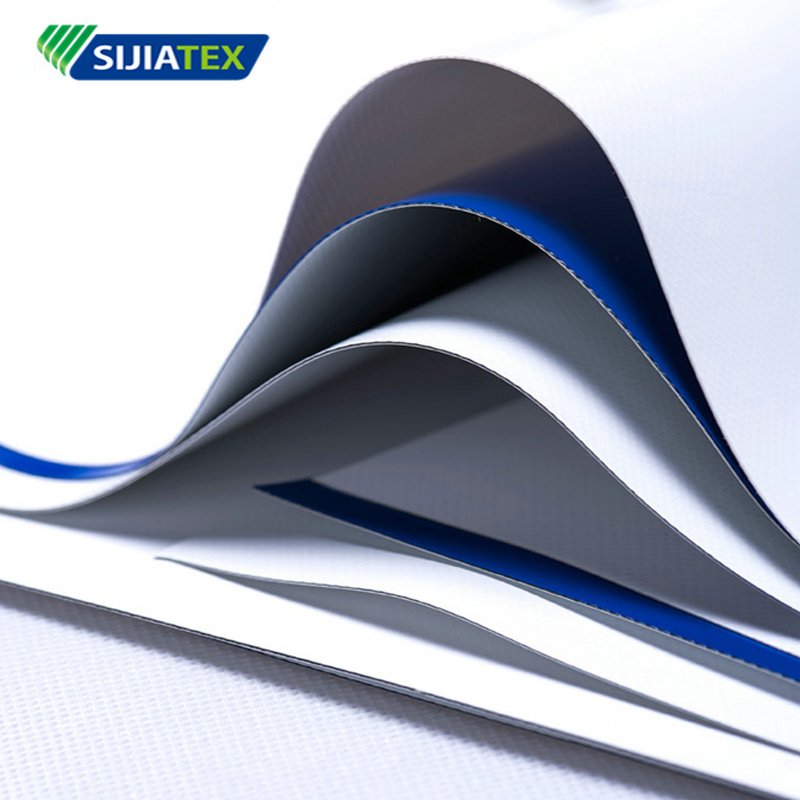 GRS Certification Recycled Polyester Mesh Coated Pvc High Tear-resistant Pvc Fabric for Truck Covers Outdoor Tent Swimming Pool