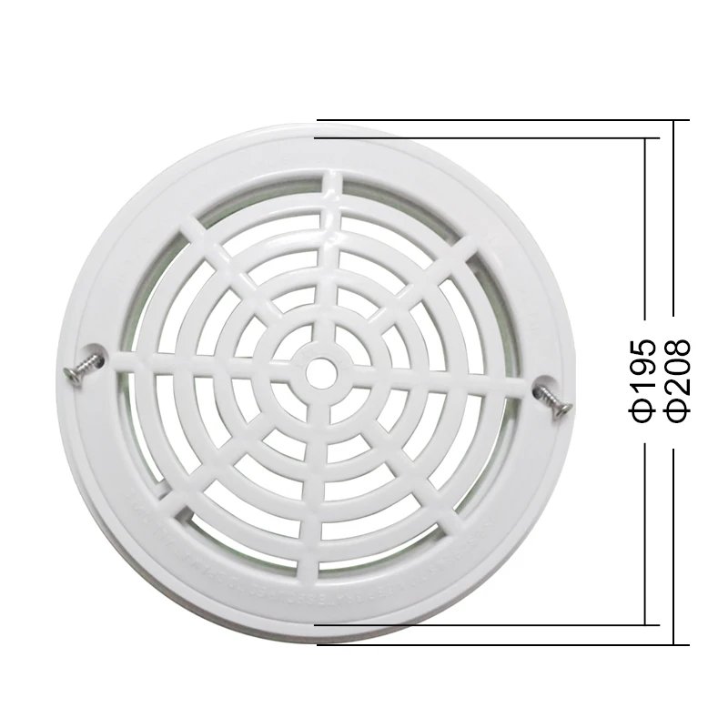 Swimming Pool Accessory Square/Round ABS Main Drain Cover Water for Swimming Pool Drain Return Water Fitting