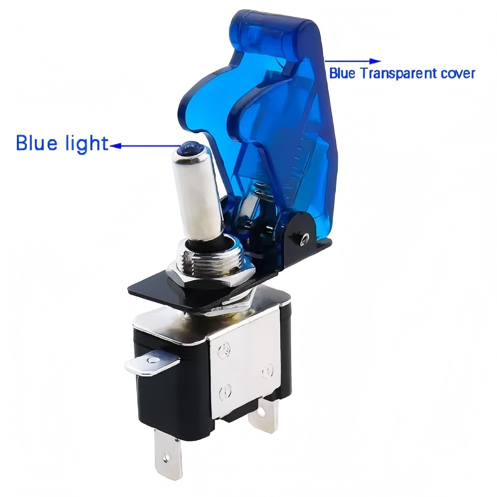 1Set Auto Car Boat Truck ASW-07D Led Toggle Switch with Safety Aircraft Flip up Cover Red Blue Green Yellow White 12V20A