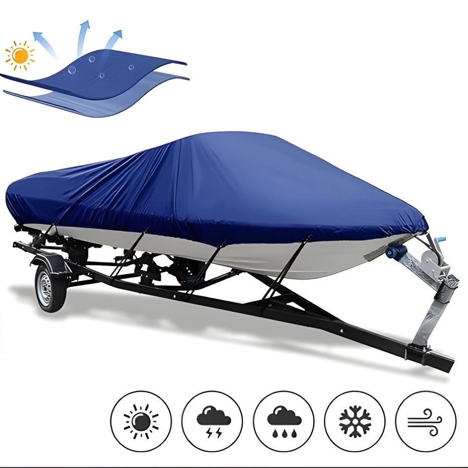 UV Resistant V-Hull Boat Cover for Trailerable Fishing Boats Covers