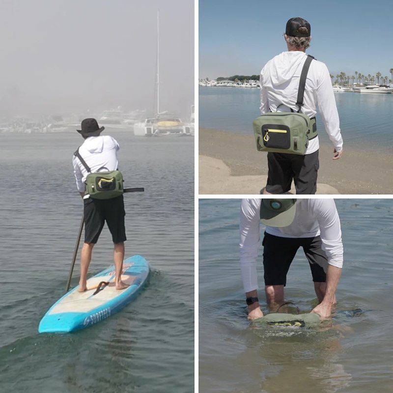 Waterproof Fanny Pack 8L Submersible Lumbar Waist Pack with Airtight Zipper with IPX8 Waterproof Phone Case