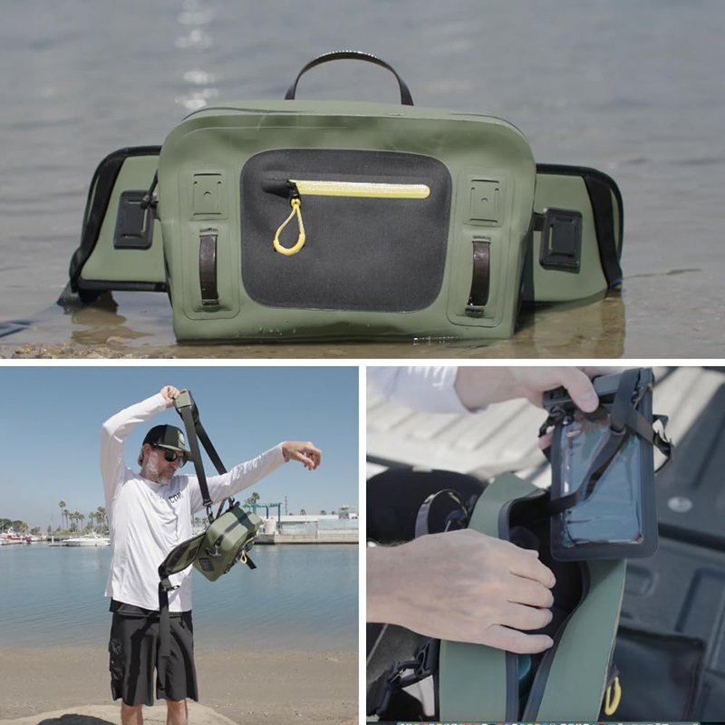 Waterproof Fanny Pack 8L Submersible Lumbar Waist Pack with Airtight Zipper with IPX8 Waterproof Phone Case