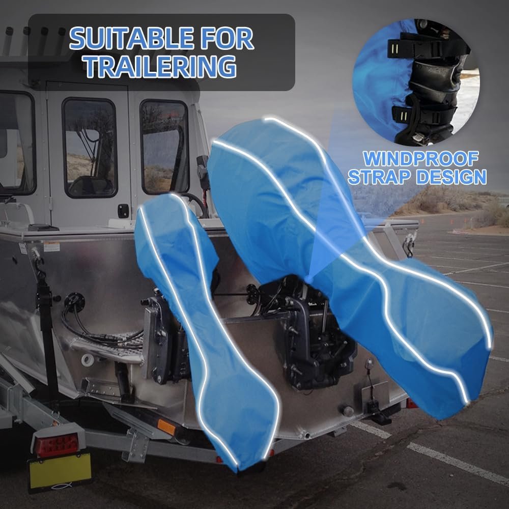 Full Outboard Motor Cover 600D Heavy Duty Oxford Fabric Marine Outboard Cover Boat Motor Engine Cover