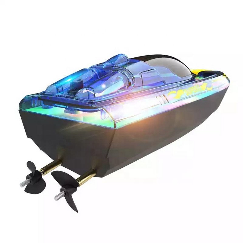 2.4GHz 15KM/H Racing RC Boat With Transparent Cover and Bright LED Light Effect Yacht for Lakes Pool Kids Cheap Toys