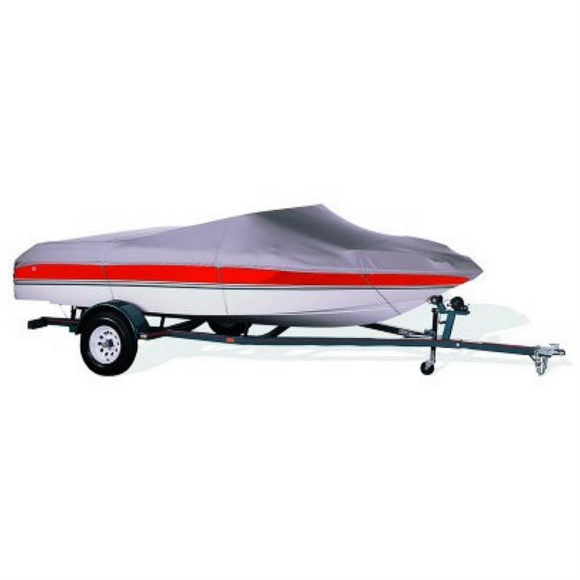 Heavy-Duty 150D/420D/600D Oxford Boat Cover, 22 - 24' L X 116" W, Marine Grade Fabric, Fits V-Hull Runabouts