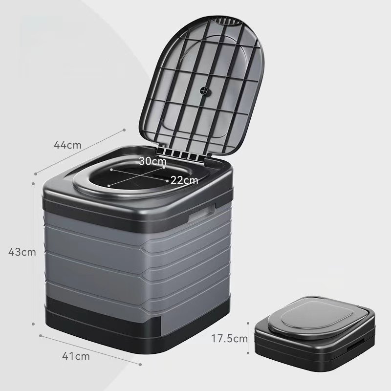 Outdoor Portable Camping Toilet with Lid Folding Car Travel Potty for Camping Hiking Boat Long Trips