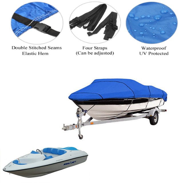 Pro Style Heavy Duty Waterproof and UV Proof V-shaped Boat Cover 600D Oxford Cloth Boat Cover