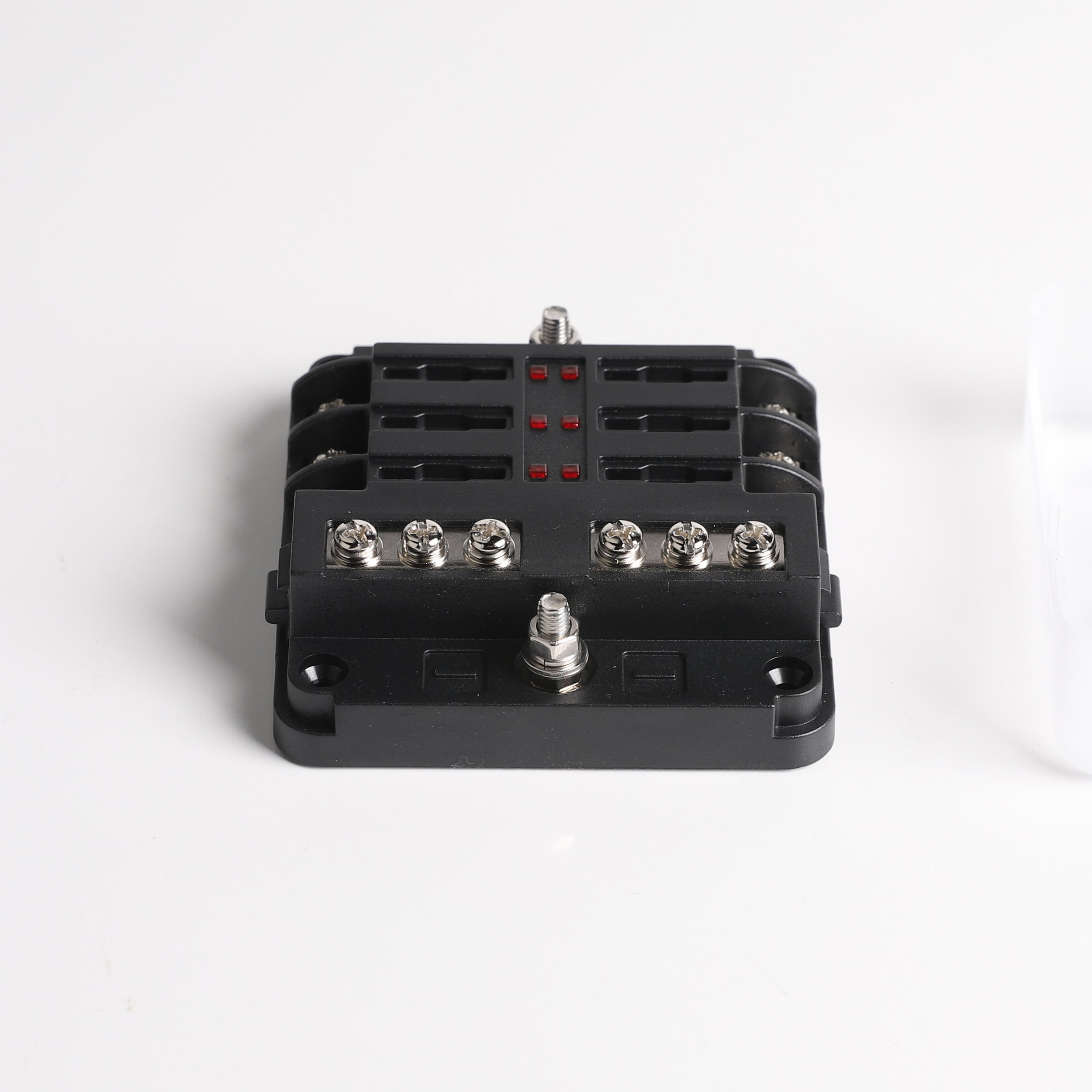 6 Circuit STD Fuse Holder With Negative Bus and Cover, Automotive ATC ATO Blade Fuse Block with LED Indicator for Car RV Marine