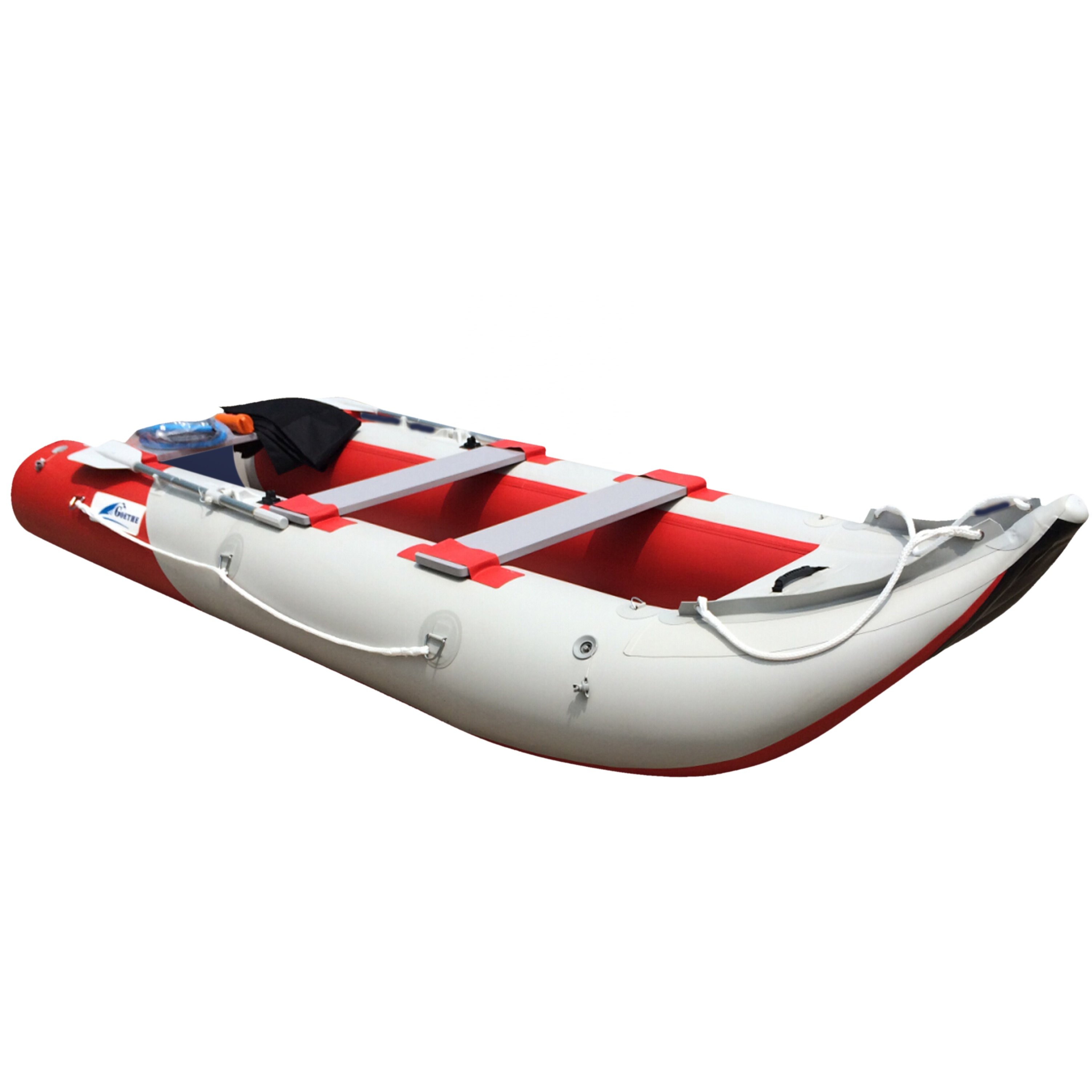 GTK420 Goethe Inflatable Fishing Rowing Kayak With Aluminum Boat Tent Seat Kayak Fishing Row Jetski Inflatable Boat
