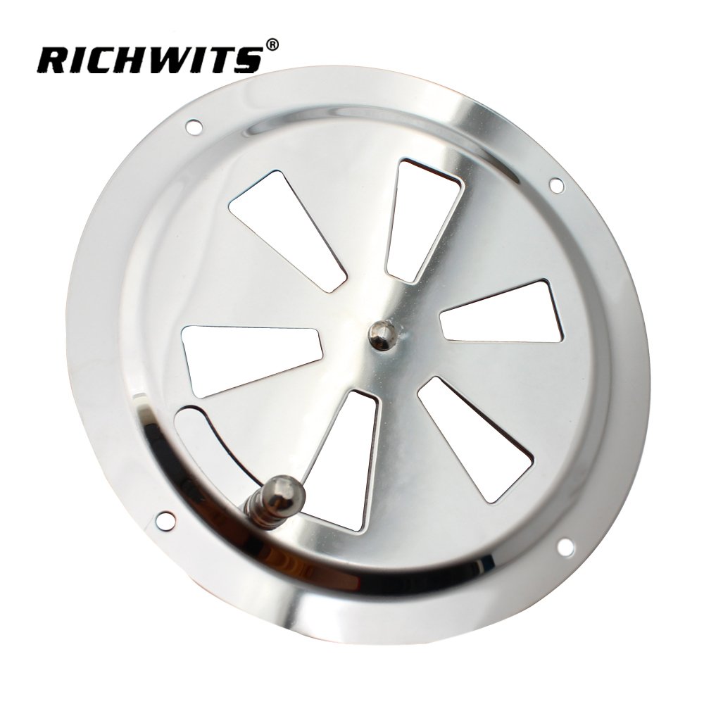 Richwits Marine Stainless Steel Round Louvered Style air Vent Cover with Knob Opening 5 Inch