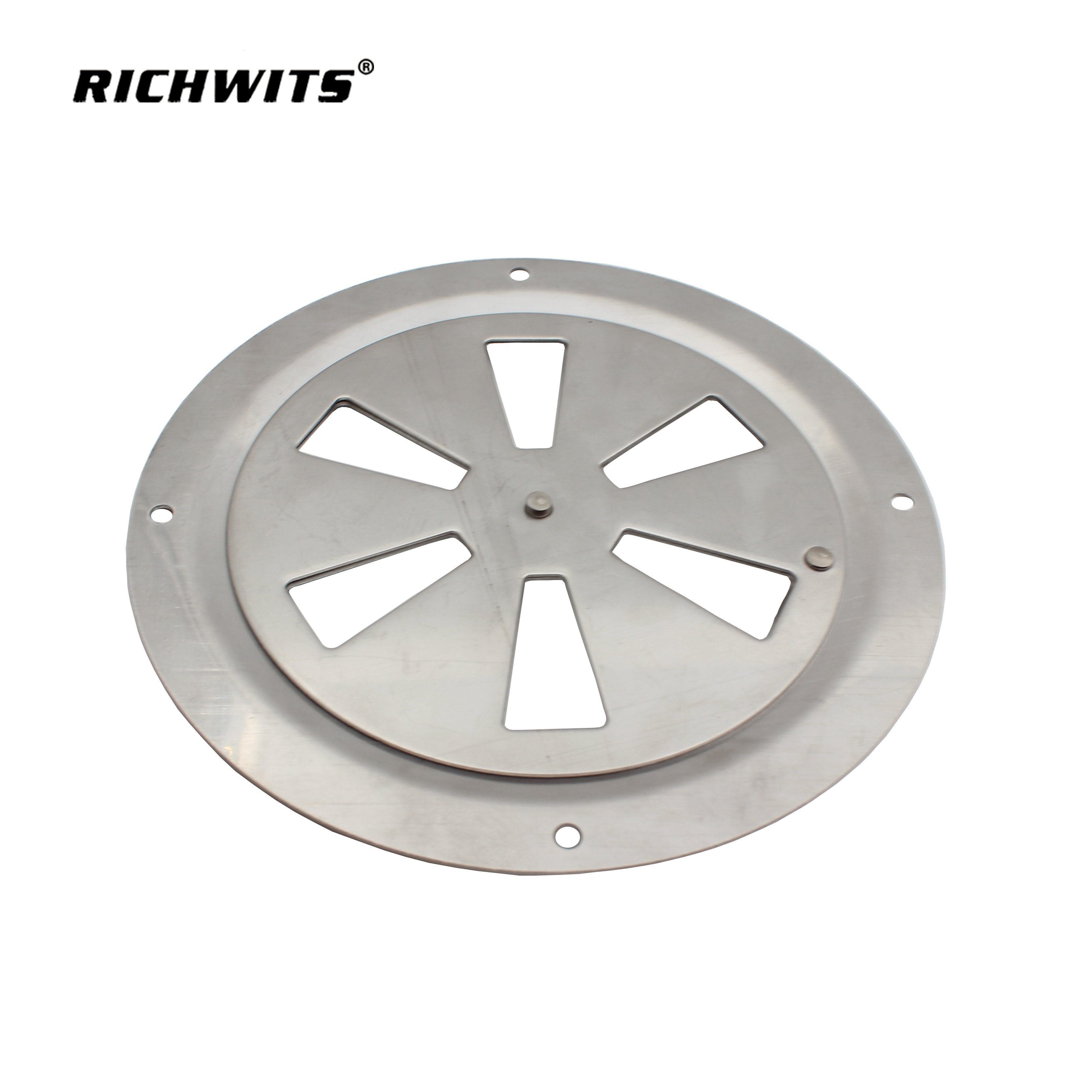 Richwits Marine Stainless Steel Round Louvered Style air Vent Cover with Knob Opening 5 Inch