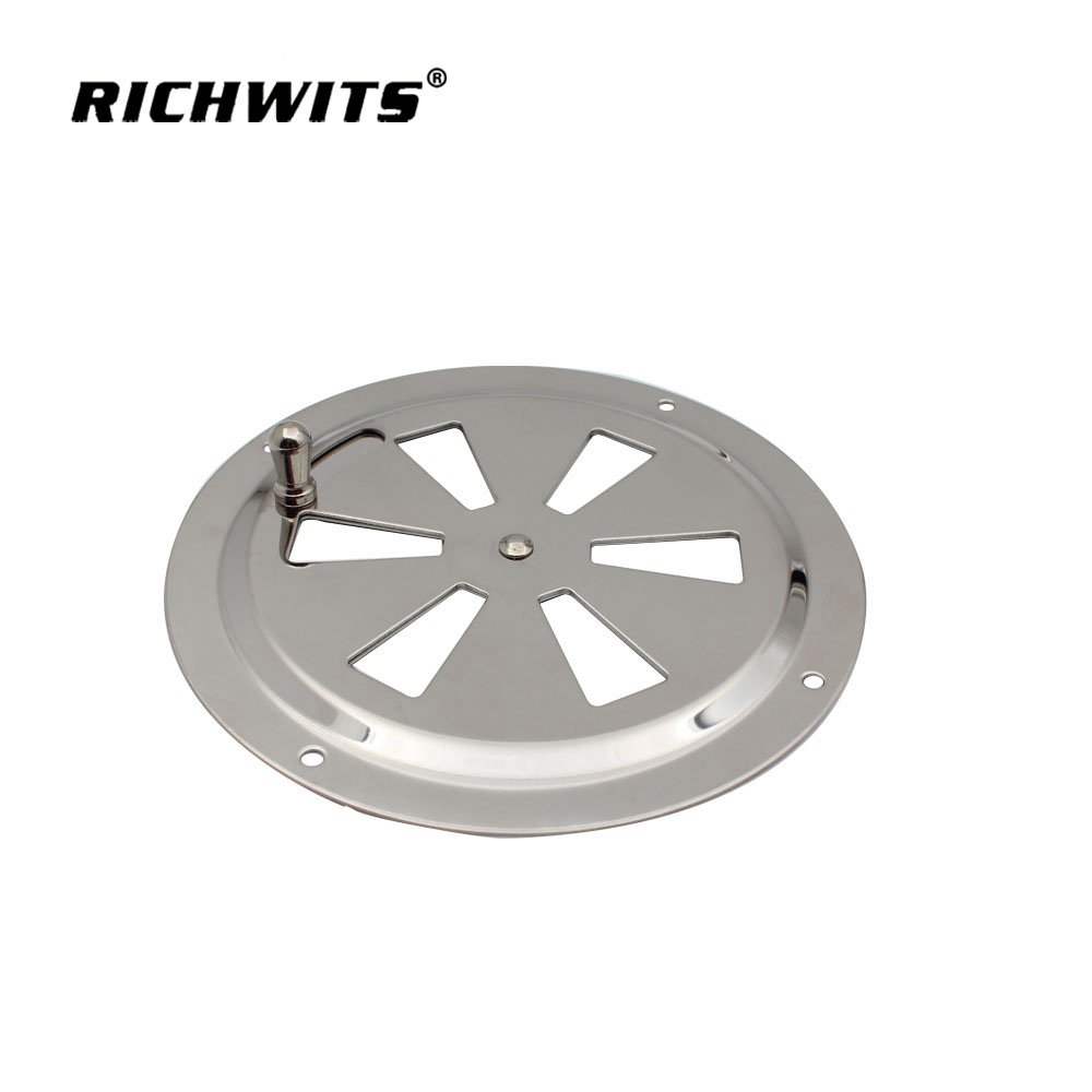 Richwits Marine Stainless Steel Round Louvered Style air Vent Cover with Knob Opening 5 Inch