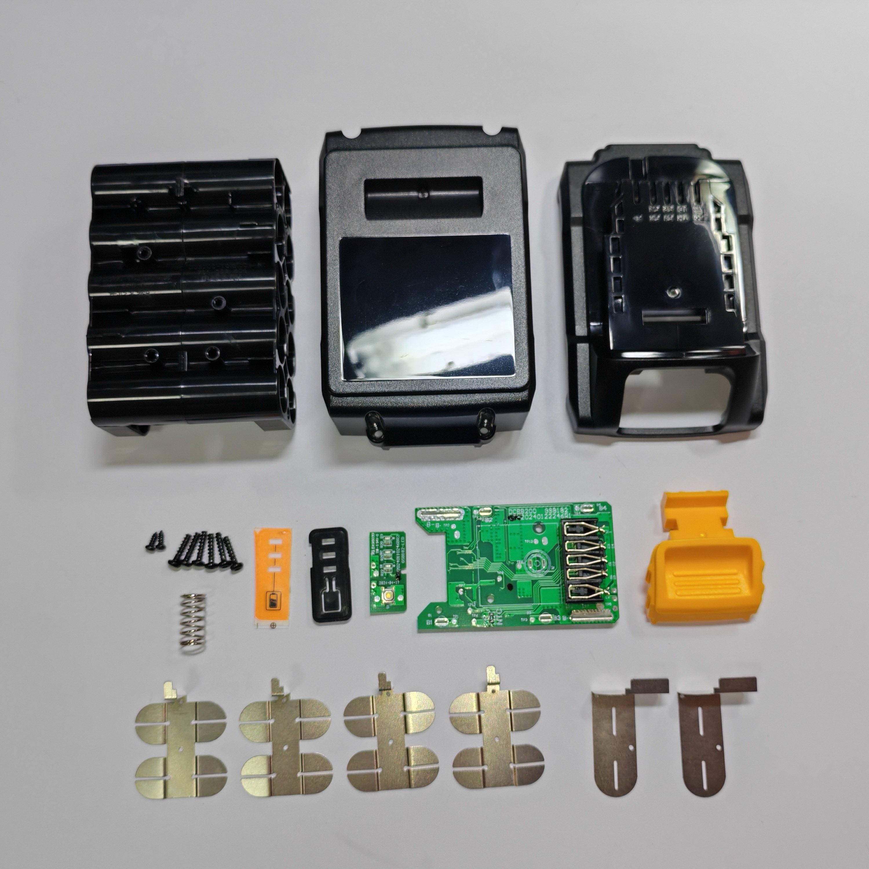 Factory Price Dewal DCB206 DCB205 20V 18V Plastic case 3.0AH 4.0ah 5.0ah 6.0Ah Plastic Housing 10 Cell Plastic Cover Kit Bms PCB