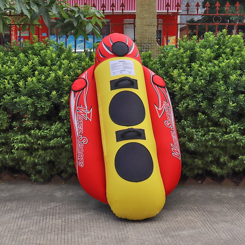 Super Towable Tube for Boating ,1-2 Person Banana Inflatable Boat Tube for Water Sports, Nylon Cover Towable Water Tube