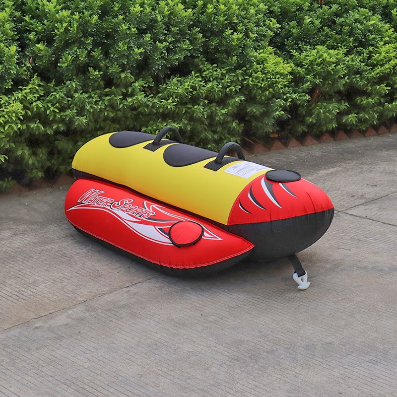 Super Towable Tube for Boating ,1-2 Person Banana Inflatable Boat Tube for Water Sports, Nylon Cover Towable Water Tube