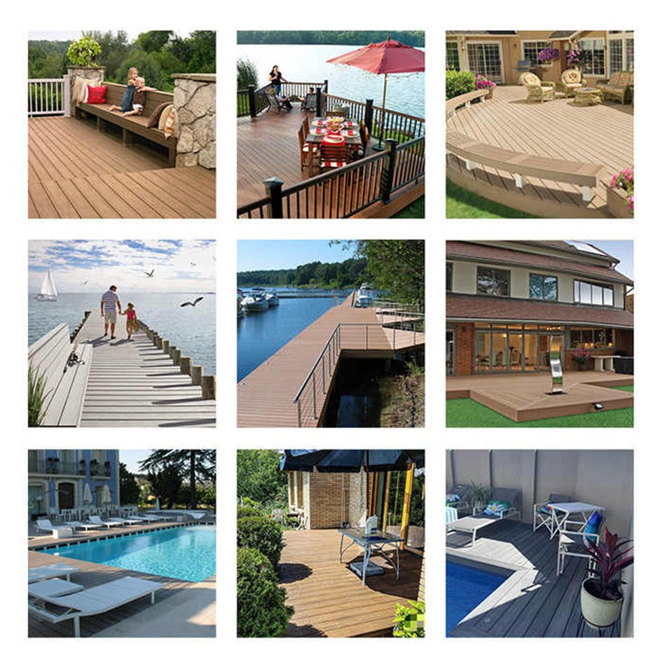 Hollow Wood Plastic Composite Decking Waterproof Outdoor Wpc Decking Floor