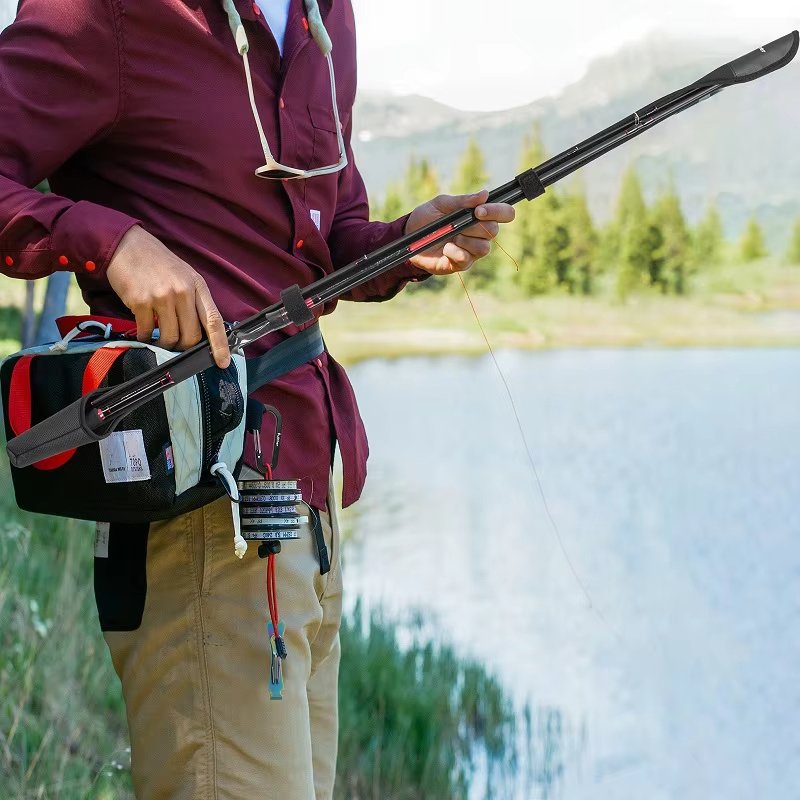 Pullther Fly Fishing Rods Protective Sheath Case Holder Adjustable Length Rope Strap Tackle Pole Storage Cover Portable Tools