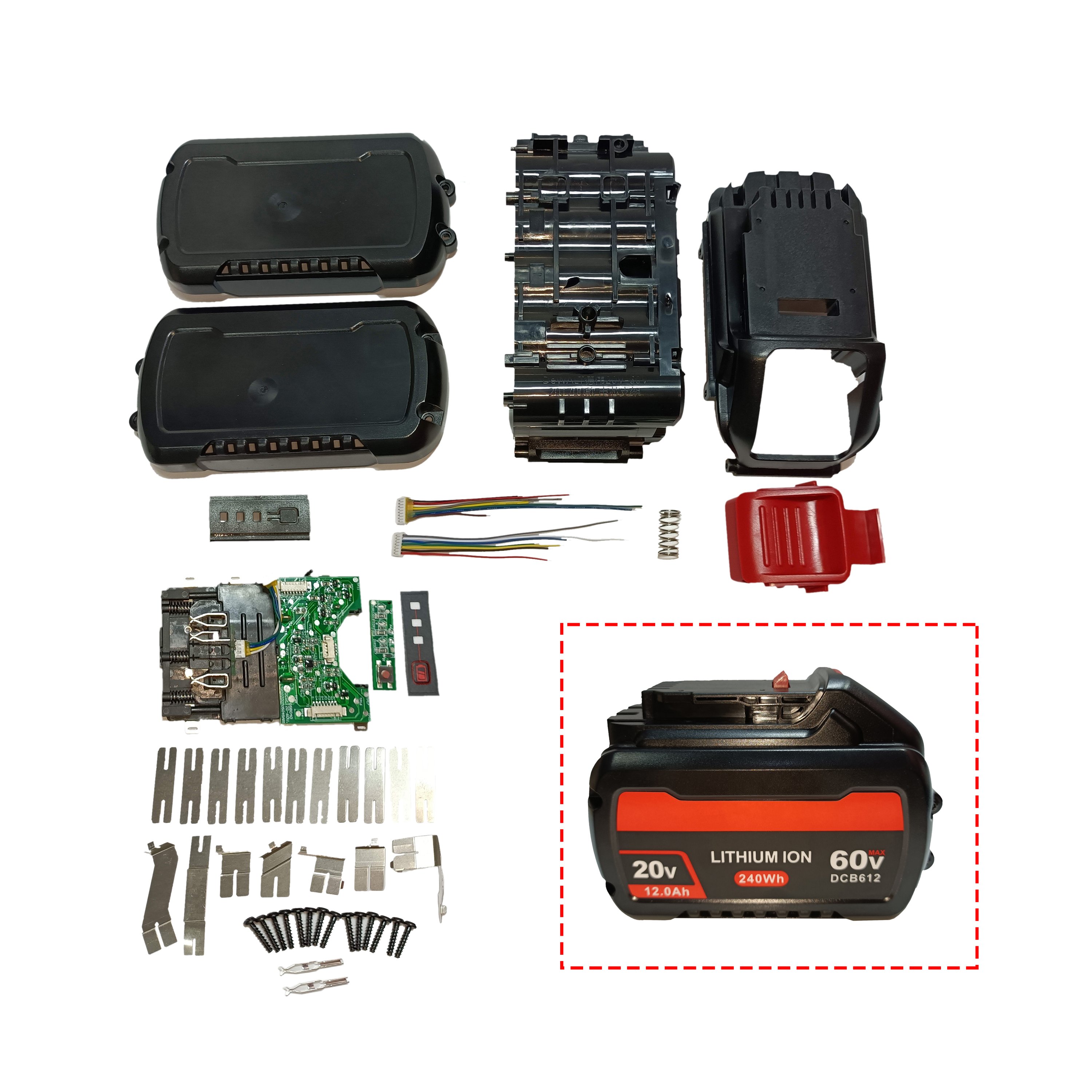 Factory Price Milwauke M18 18V Plastic case 15.0AH Plastic Housing 15 Cells 21700 Plastic Cover 15AH Bms PCB 40V BL4040 BL1021B