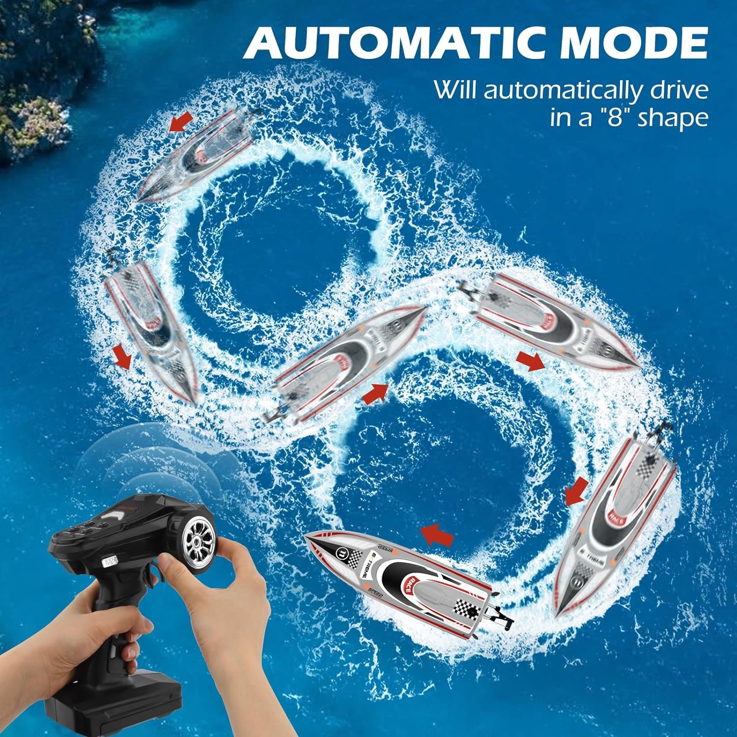 Flytec V003 High Speed RC Boat Parts Rapid Driving Water Sensor Boat Cover Waterproof Boats Luxury Yacht 30KM/H Durable Kids Toy