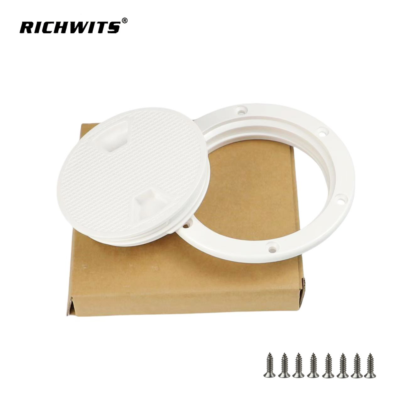 4"6"8" Boat Hatch Deck Plate Boat Round Non Slip Inspection Hatch with Detachable Cover 198mm