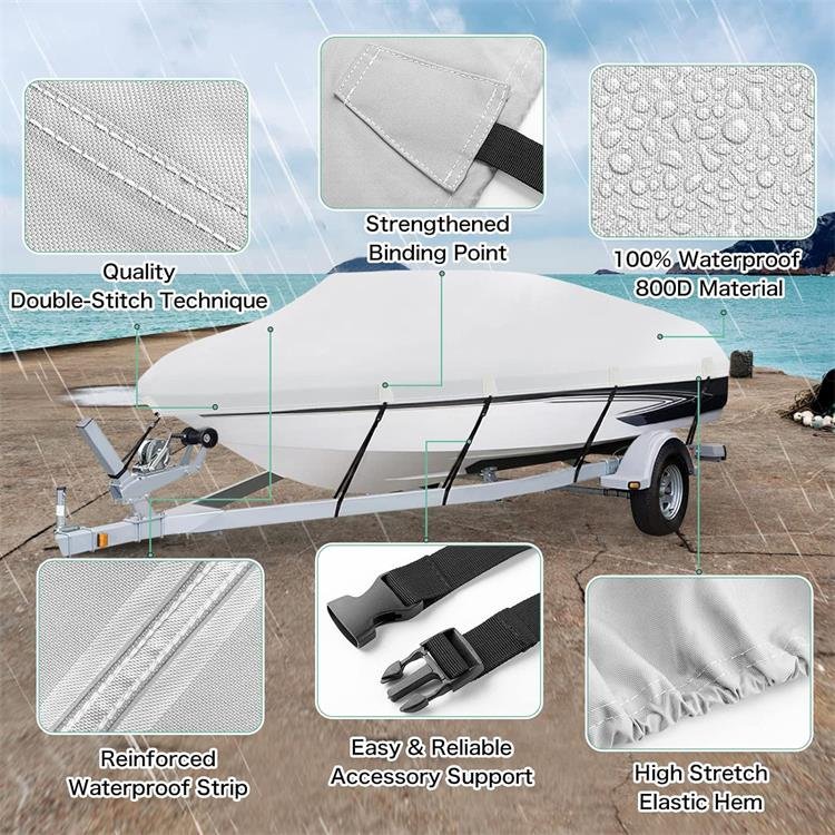 High Quality Polyester Oxford 600D 900D 1200D Boat Cover Waterproof