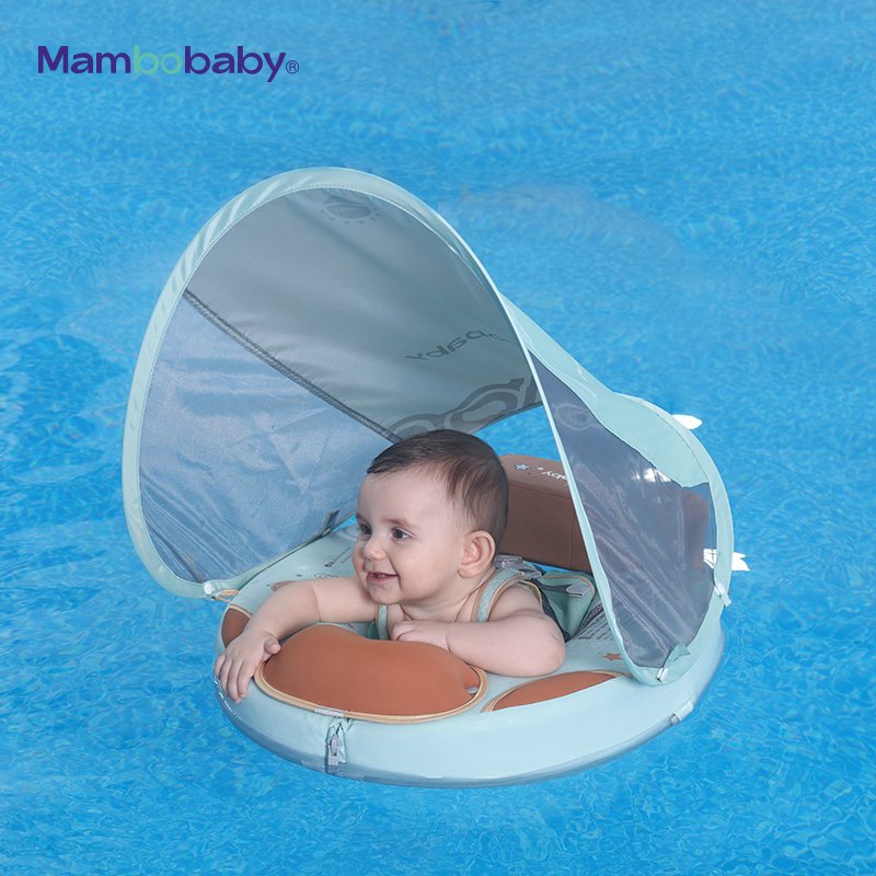 Foldable Chest Float With Canopy for Kids for 3-24months Baby Floating Toys for Pool Water Fun Swim Trainer for Toddlers