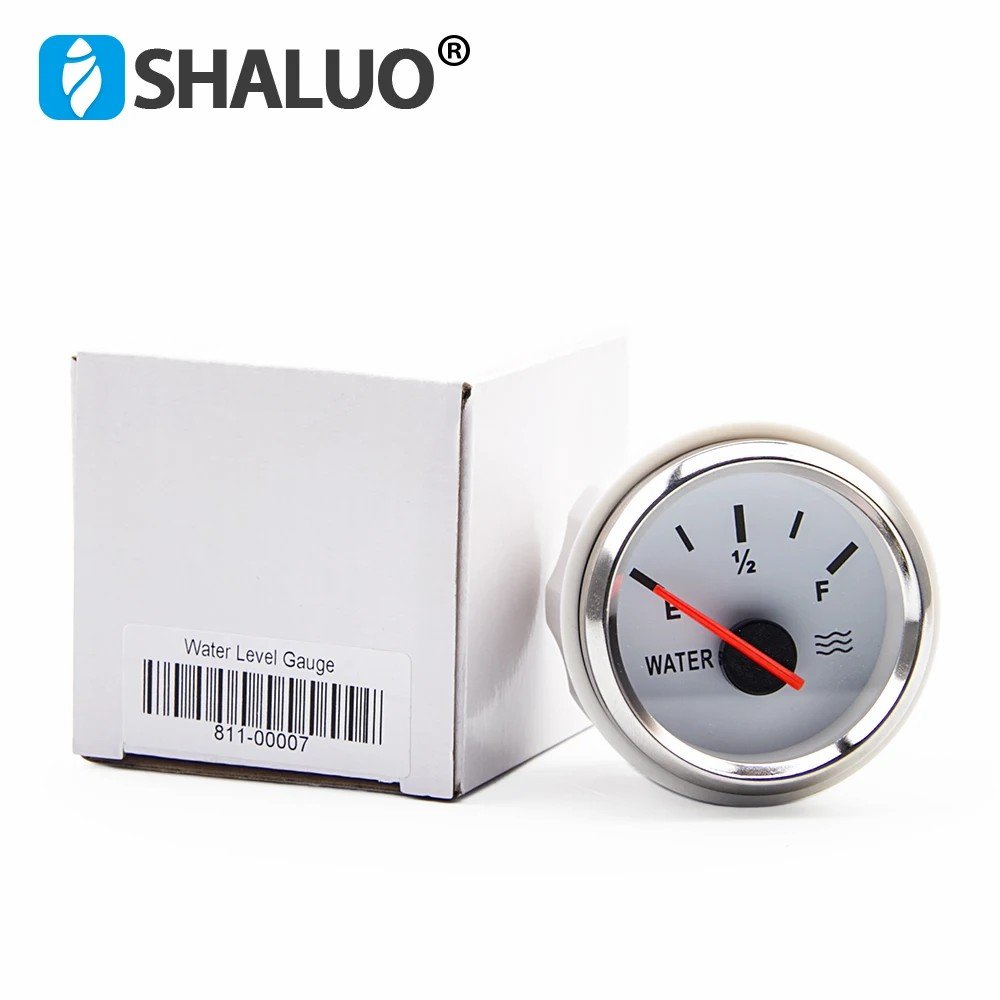 0-190 Ohm DC9-32V Generator Engine VDO Water Level Gauge Meter With Red Backlight Fit Boat Car Water Tank Meter Spare Parts 52MM