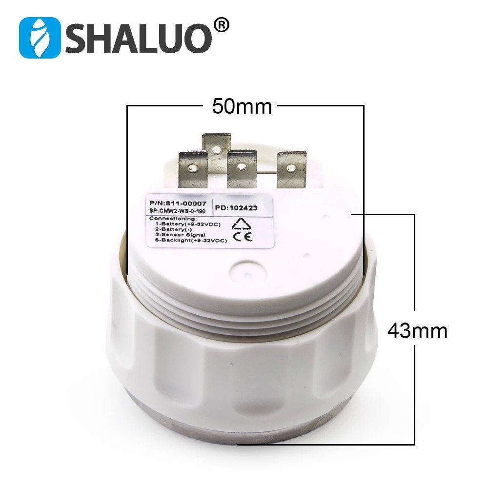 0-190 Ohm DC9-32V Generator Engine VDO Water Level Gauge Meter With Red Backlight Fit Boat Car Water Tank Meter Spare Parts 52MM