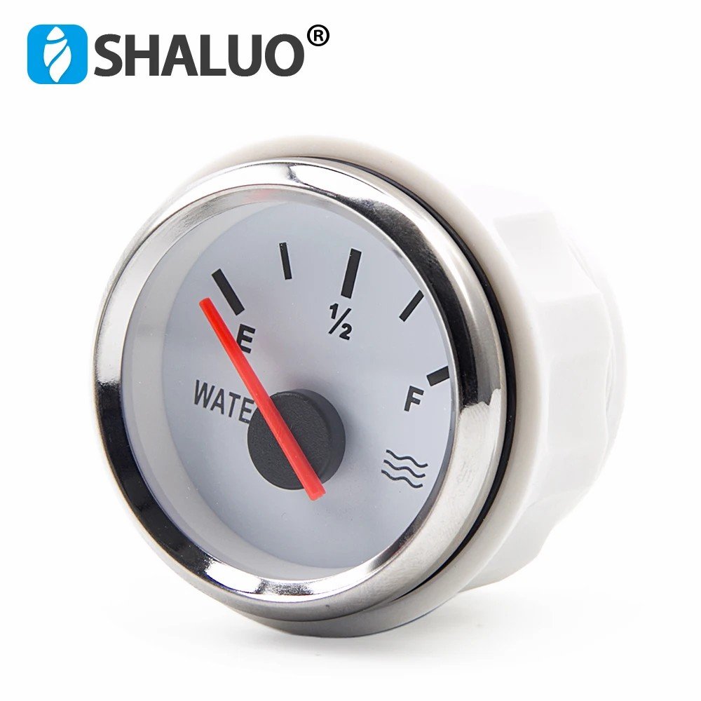 0-190 Ohm DC9-32V Generator Engine VDO Water Level Gauge Meter With Red Backlight Fit Boat Car Water Tank Meter Spare Parts 52MM