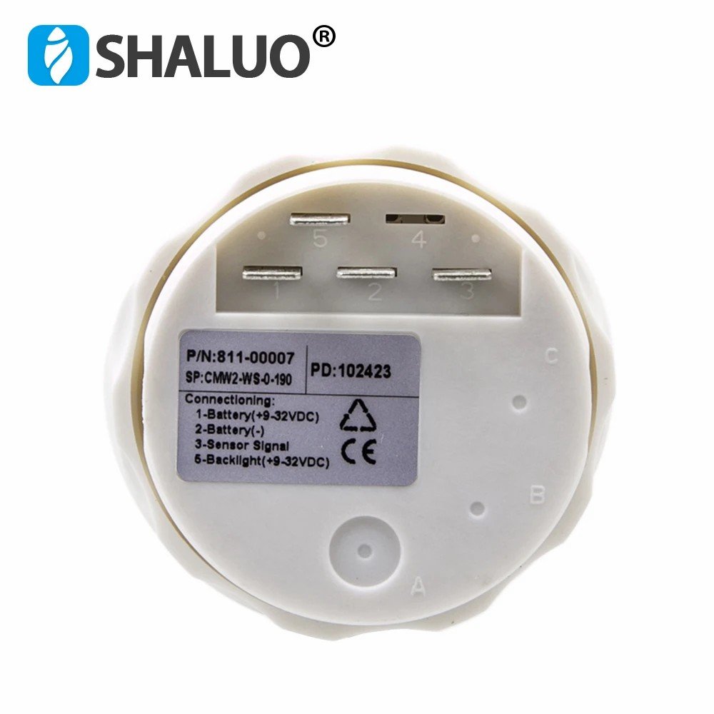 0-190 Ohm DC9-32V Generator Engine VDO Water Level Gauge Meter With Red Backlight Fit Boat Car Water Tank Meter Spare Parts 52MM
