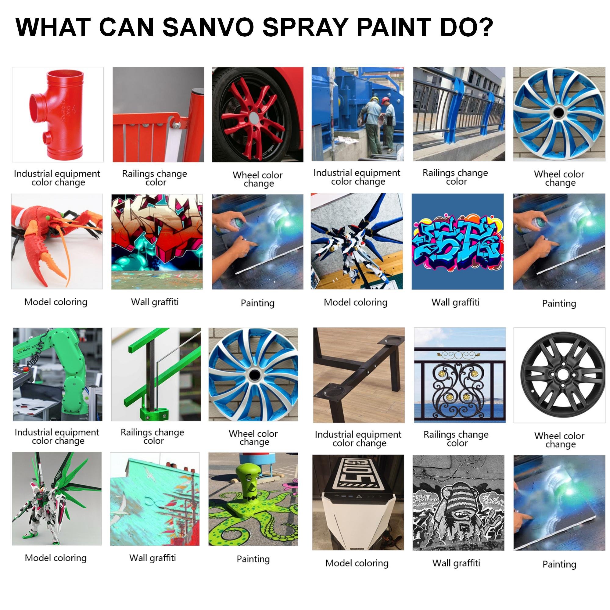 SANVO Chrome Color Spray Paint Acrylic Cheap Bulk Aerosol Graffiti Spray Paint Gold Stone Texture Wholesale Price Spray Paint