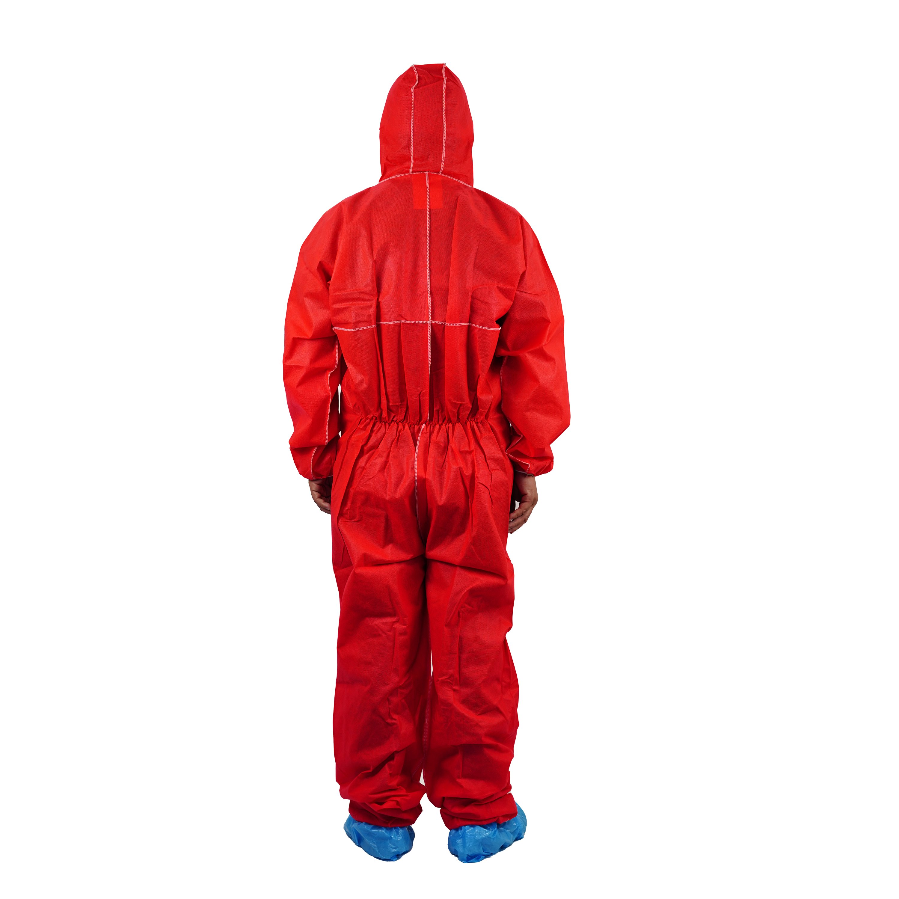Stock Available Red Sms Back Panel Coverall Disposable Coverall Sterilized Coverall With Boat Cover