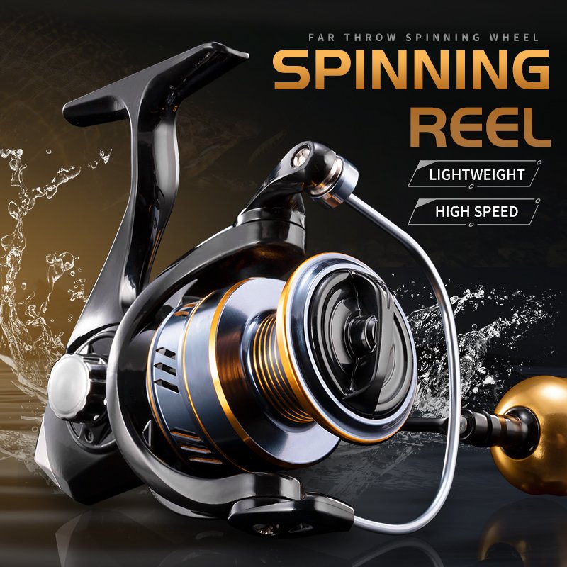 HM 5.2:1 1000 to 7000 Series Saltwater Freshwater Carp Fish Line Wheel Reel Fishing Wheel Sea Fishing Reel Spinning Fishing Reel