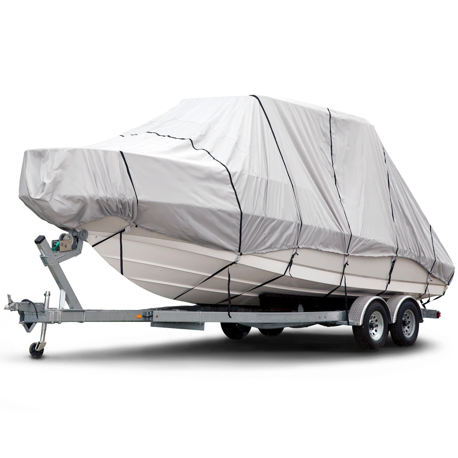Waterproof Polyester Boat Cover Universal Fit Cover for Trailerable Boat Size 14' - 16' up to 96"